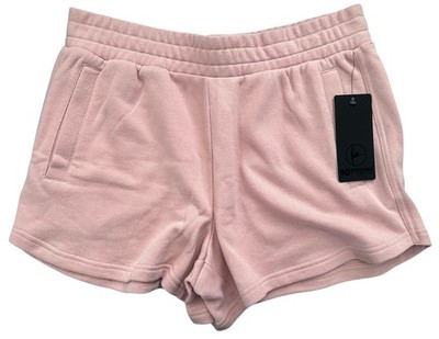 90 Degree by Reflex Women's Loop Terry Up Shore Shorts Size L Blush Silk