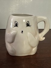 HALLOWEEN GHOST MUG WHITE COFFEE CUP SPOOKY NWT Surprised Ghost