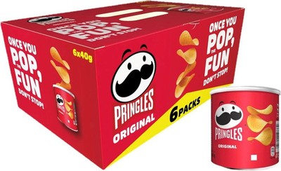 Pringles Original Flavour | Classic Salted Potato Chips | Pack of 6 (40gm each)