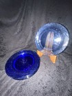 Pyrex USA Cobalt Blue Festiva Swirl Glass Salad Dessert Plates Set of 6 — photo 1