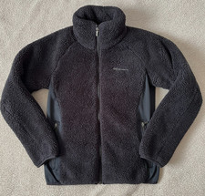 COLUMBIA GIRLS SIZE 10/12 MEDIUM SHERPA FLEECE JACKET FULL ZIP UP BLACK EXCELL
