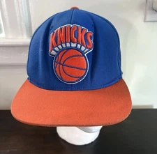 Men's Blue/Orange New York Knicks Mitchell & Ness Hardwood Classics Snapback Hat
