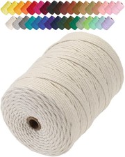 Natural 3mm x 328 Yards Macrame Cord Soft Cotton Rope For Plant Hanger Craft