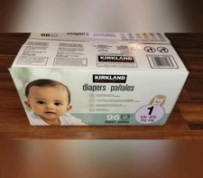 NEW KIRKLAND SIGNATURE DIAPERS 96 COUNT SIZE 1
