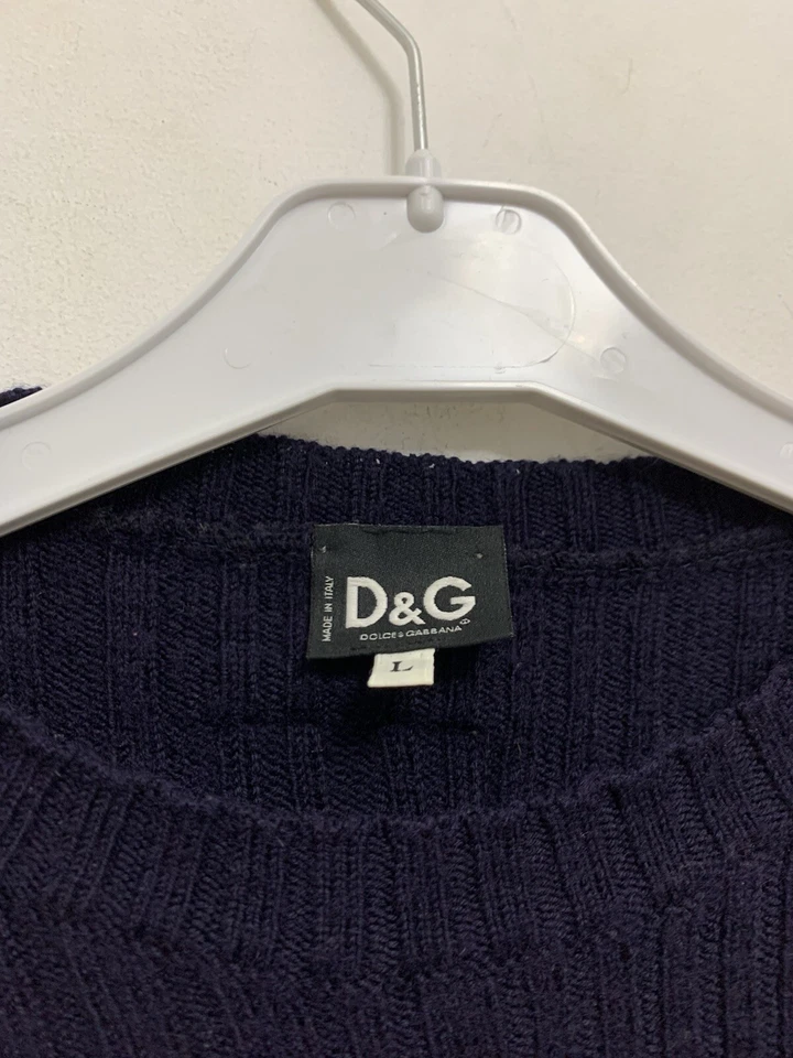 Suéter DOLCE GABBANA Azul Talla L Grueso Manga Larga Hecho en Italia #Z18 Foto 4 de 4