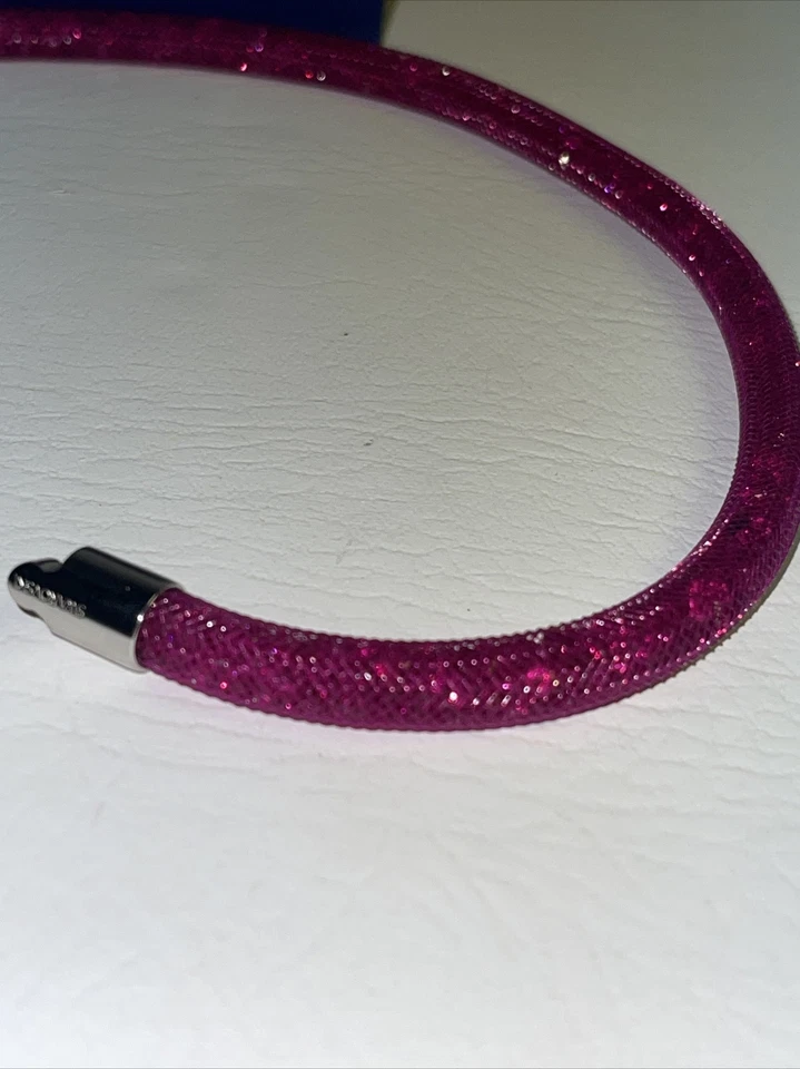 Pulsera doble tubo nailon fucsia Swarovski Stardust para mujer pequeña 5102547 Foto 3 de 4