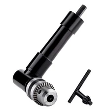 Cordless Right Angle Drill Adapter 1-10mm 90° Chuck Attachment with 3/8" Key