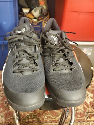 NIKE KOBE 8 SYSTEM TB BLACK-METALLIC SILVER-WHITE SZ 14.5