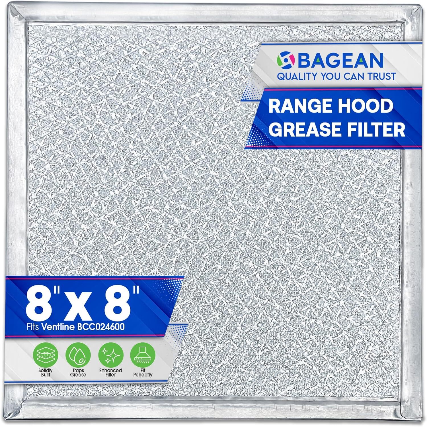 8x8" Range Hood Filter Replacement For Bcc024600 Ventline