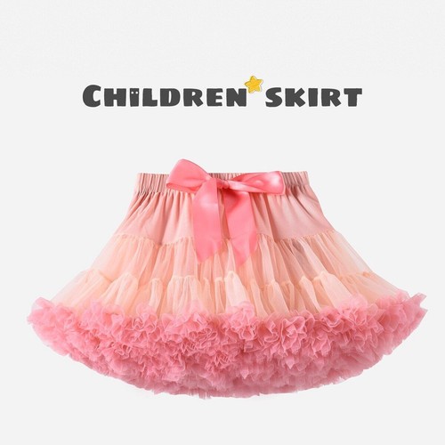 Skirts Solid Fluffy Tulle Princess Ball Gown Kids Ballet Party Performance Dress - Picture 28 of 39