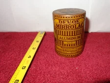 VINTAGE DEVOE & REYNOLDS CO MIRROLAC ALUMINUM METAL CARDBOARD INDIAN CAN SIGN B3