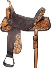Western Barrel Horse Saddle High-Quality Leather Free Matching Tack set Included