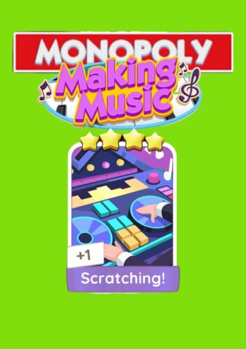 Monopoly go 4 Star Sticker Card 2nd Album # Set 22 Scratching - Foto 1 di 1