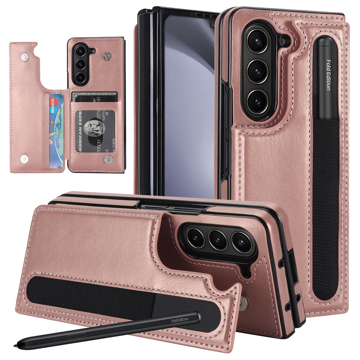 For Samsung Galaxy Z Fold 7/6/5/4/3 Wallet Case with S Pen