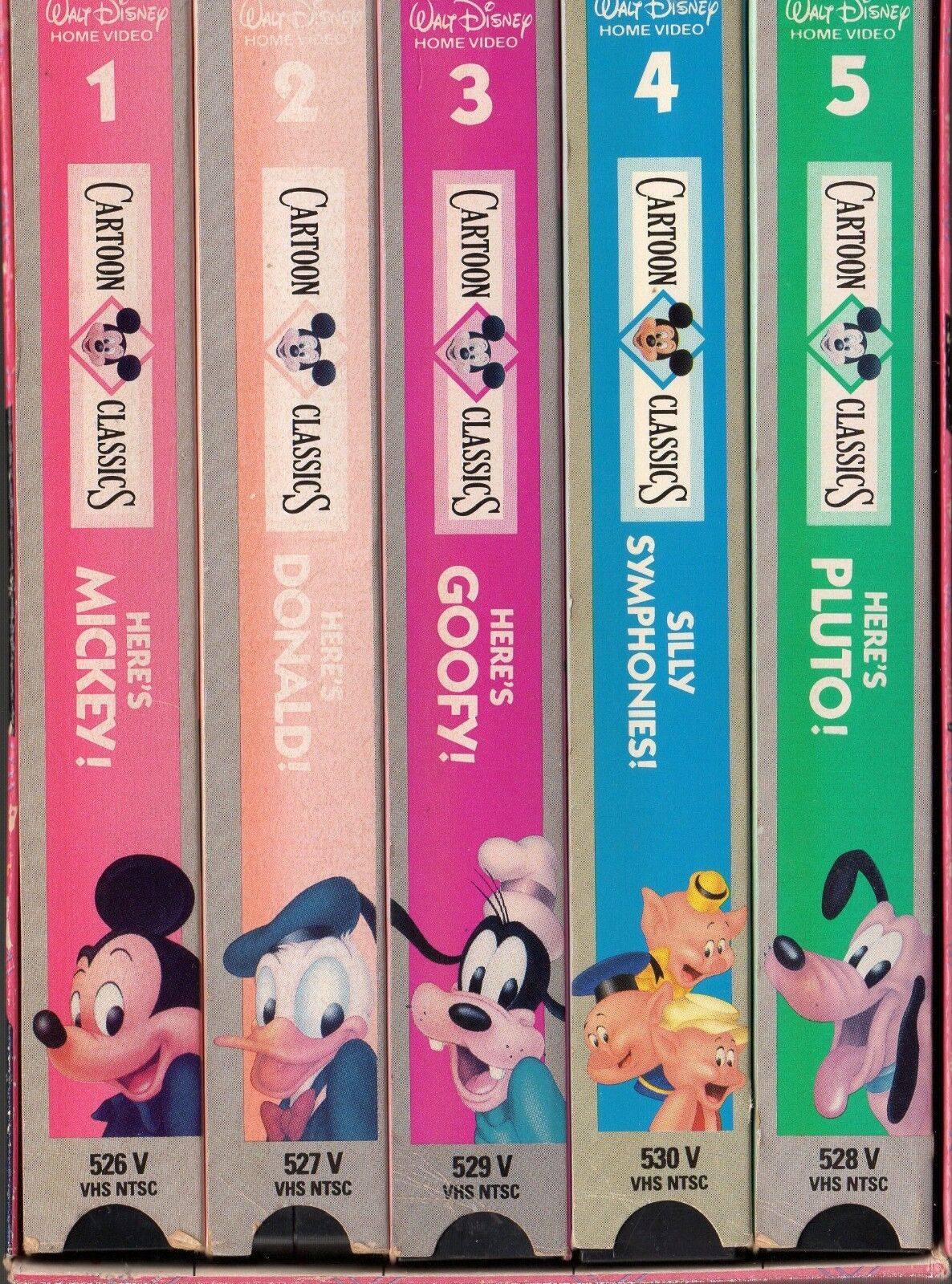 Walt Disney Cartoon Classics X 5 Set 1 Vhs Ntsc New Original Usa