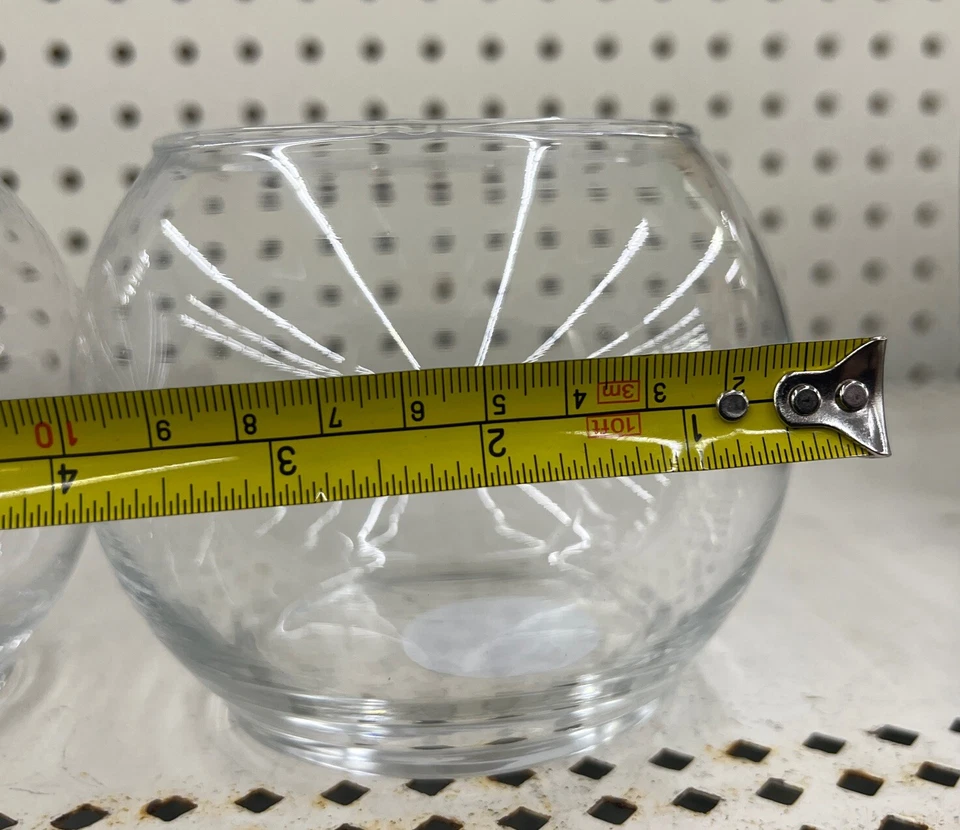 2 cuencos de burbujas de vidrio transparente Libbey de 3-1/2" X 3-7/8" hechos en EE. UU. Par G05 Foto 4 de 4