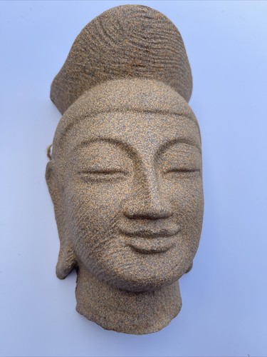 Signed Hanging Buddha Sculpture Head Mask Signed Mystery Artist Iconic Ceramic - Picture 2 of 10