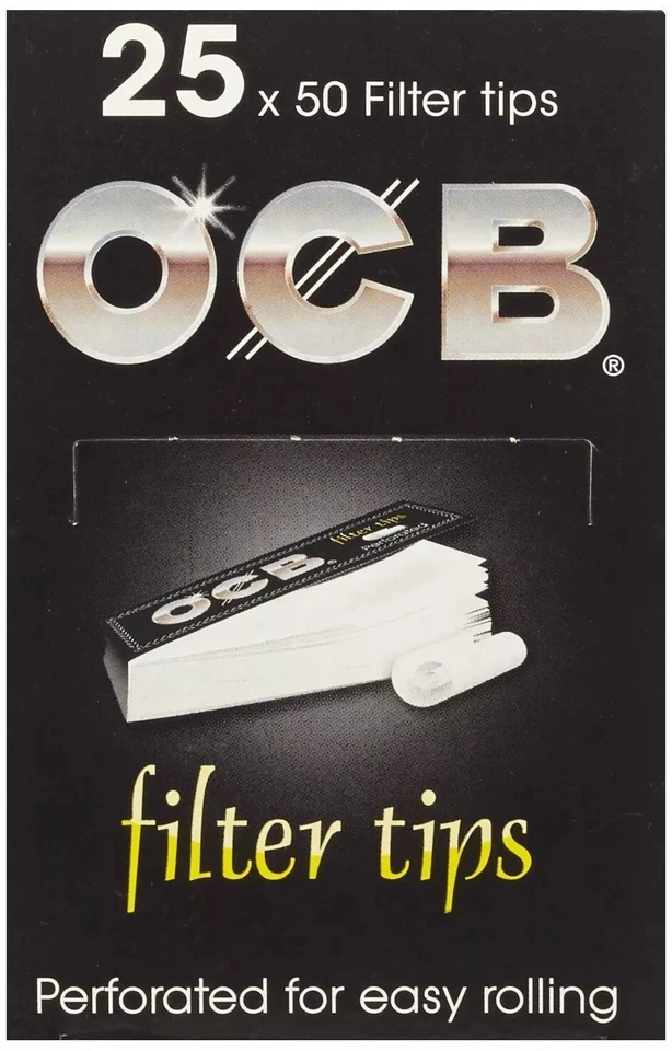 OCB Filter Tips 10 / 25 Booklets Paper Roaches Rolling Tips Black Premium - Image 3 of 4