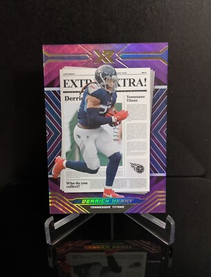 #'d/25   DERRICK HENRY SSP 2022 Panini XR Extra Extra ! Purple Parallel Insert