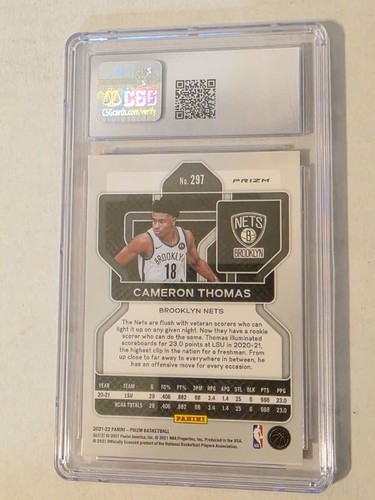 2020-21 Panini Prizm Cameron Thomas Orange Ice - Picture 2 of 2