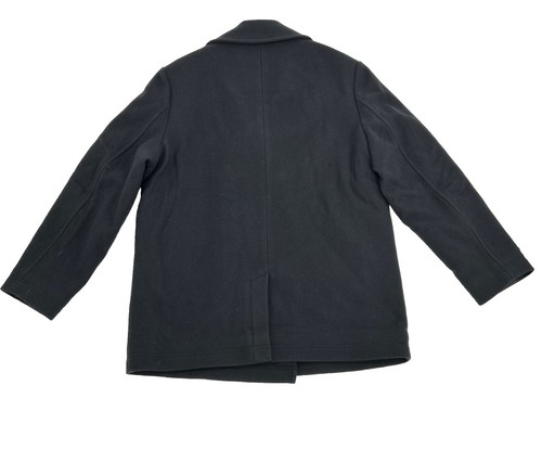 L.L. Bean Wool Peacoat Men's L-Reg Black Bellandi Italian Fabric Thinsulate - Picture 8 of 14