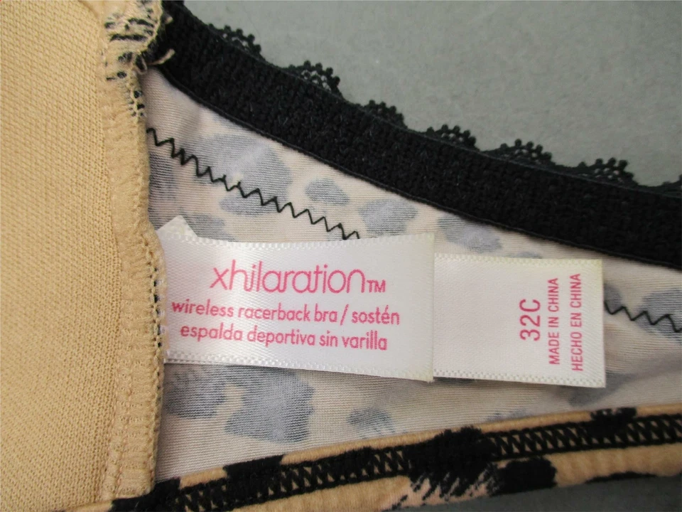 Sujetador 32C Xhilaration Mujer Marrón Estampado Animal Acolchado Inalámbrico Espalda Corredora Demi Foto 4 de 4