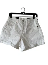 Blanknyc The Perry White Denim Mom Shorts Size 27 Beach Casual Belt Loops