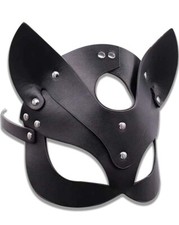 Belux: Maschera mezza faccia per gatto in pelle con borchie - Fetish o Halloween NUOVA!
