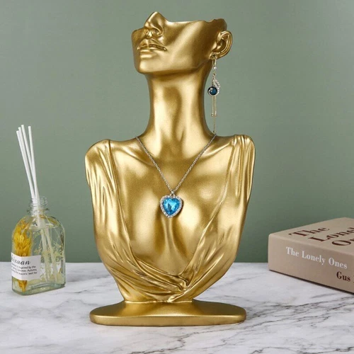 Resin Necklace Earrings Jewelry Display Stand mannequin Head Bust Stand Model - Picture 7 of 9