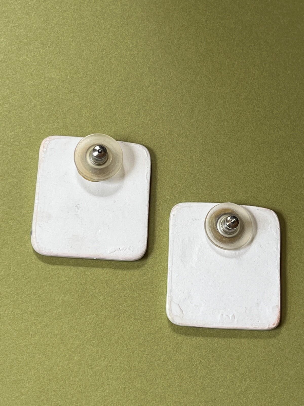 Handmade Large White Rectangle Painted w Pink Spi… - image 7