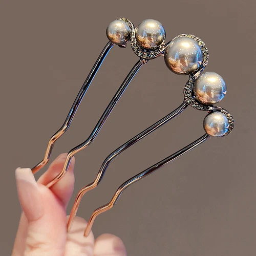 French Pearl Hair Pin U Shaped Hair Fork Hairstyle Bridesmaid Fashion Hair ClipX - Picture 9 of 19