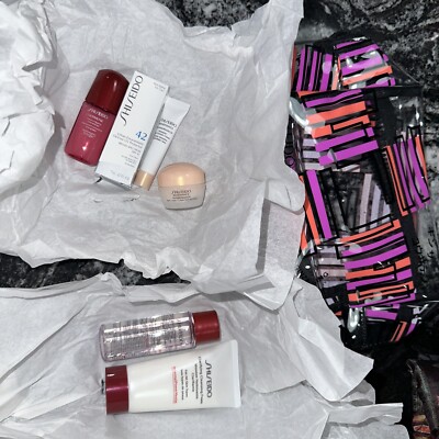 Shiseido Skin Care Deluxe Set Bag 7pc Bio-performance Serum Lift Cleansing SPF42