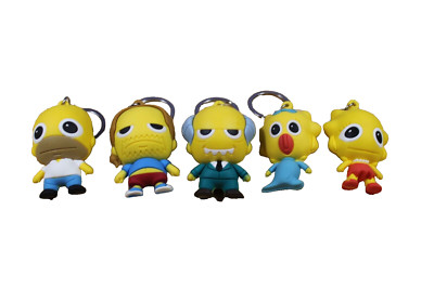 The Simpsons Monogram 3D Figural Keychains Lot of 5 Characters Matt Groening