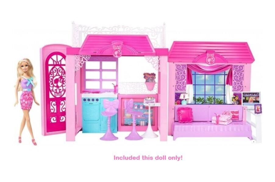 Barbie PinkTastic Glam Vacation House with Doll Exclusive Set Box