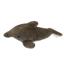 Vintage Seaworld Gray Dolphin Stuffed Animal Plush Blue Eyes 14"