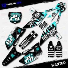 Cyan Wanted Racing Graphics Kit fits Yamaha 10-13 YZ250F YZF 250 2010-2013 Decal