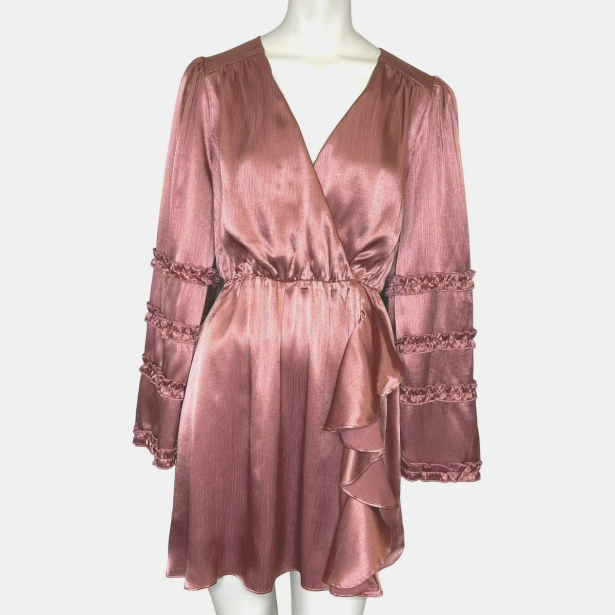 a-line mini dress in mauve Oh Polly Cowl Neck A Line mini dress in mauve (Size 8)