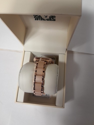 Anne Klein Women's Rose Gold-Tone and Light Pink Resin Bracelet Watch - Picture 9 of 10
