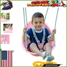 Comfy Outdoor Toddler Swing - 3-Point Harness  Easy Lock System for Ages 6-36mo