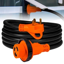 15Ft 125V 30A RV Power Extension Cord NEMA TT-30P/L5-30R Twist-Lock ETL Camper