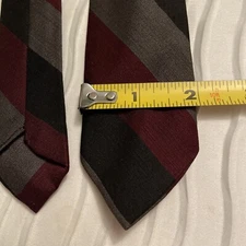 1950s Slim Striped Necktie Skinny Narrow Richman Brothers Polyester Wool Slim