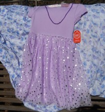Wonder Nation Girls Lovely in Lavender Short Sleeve Princess Dress L