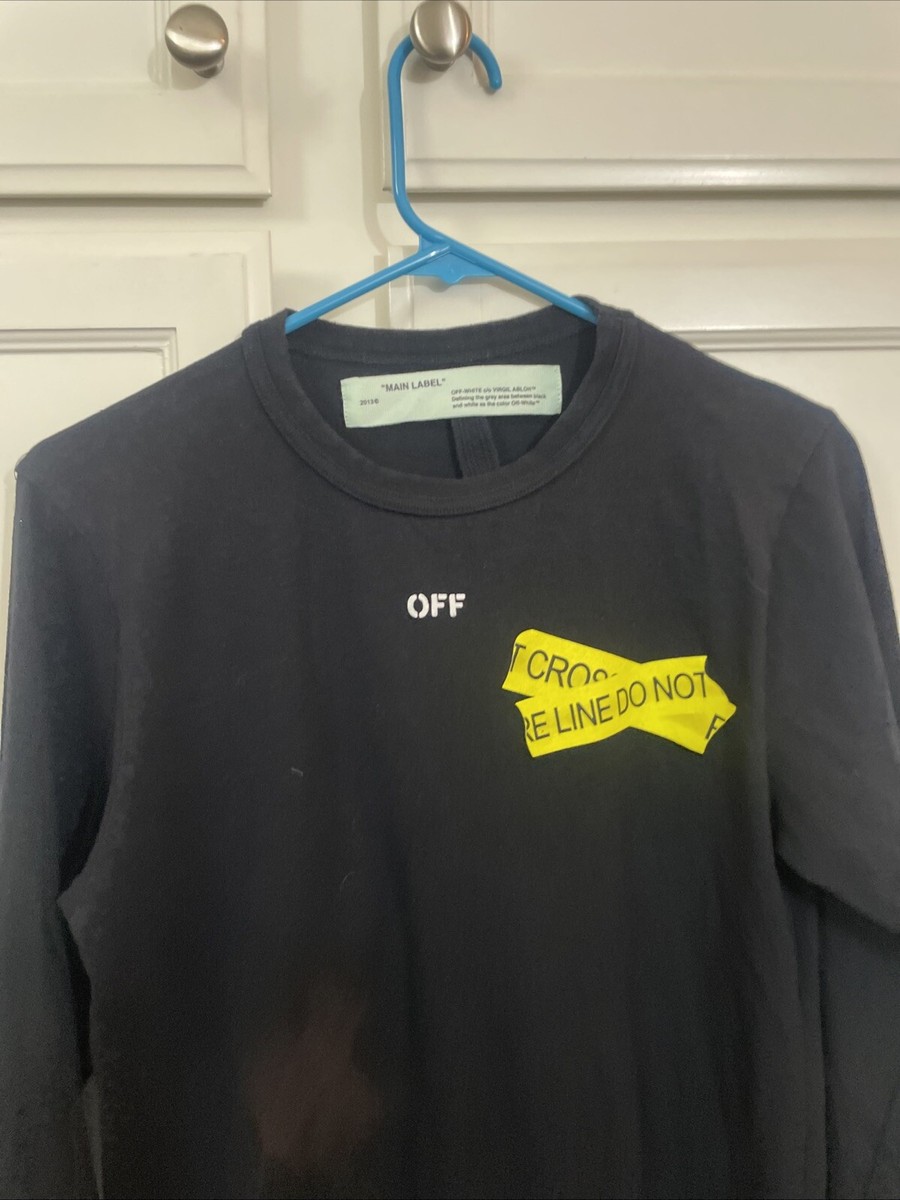 Main Label Off White Temperature “FIRE LINE DO NOT CROSS” L/s Tee