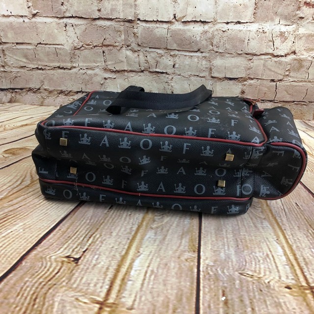 FAO Schwarz World Traveler Logo Black Leather Shoulder Bag Very Rare!!!!!!!!!!! | eBay