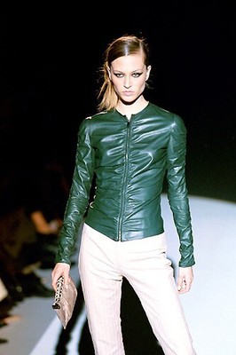Gucci Tom Ford 1999 Runway Ruched Leather Jacket In Stunning IN 