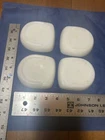 Vintage RARE White Milk Glass Furniture Leg Casters Lot 4 Set. D Shaped