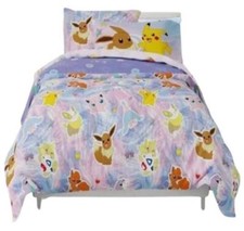 Pikachu  Swirly Vibes  Kids Reversible Bed Set - AB0CFW9TNQQ5, AB0CFW9T9SJ6