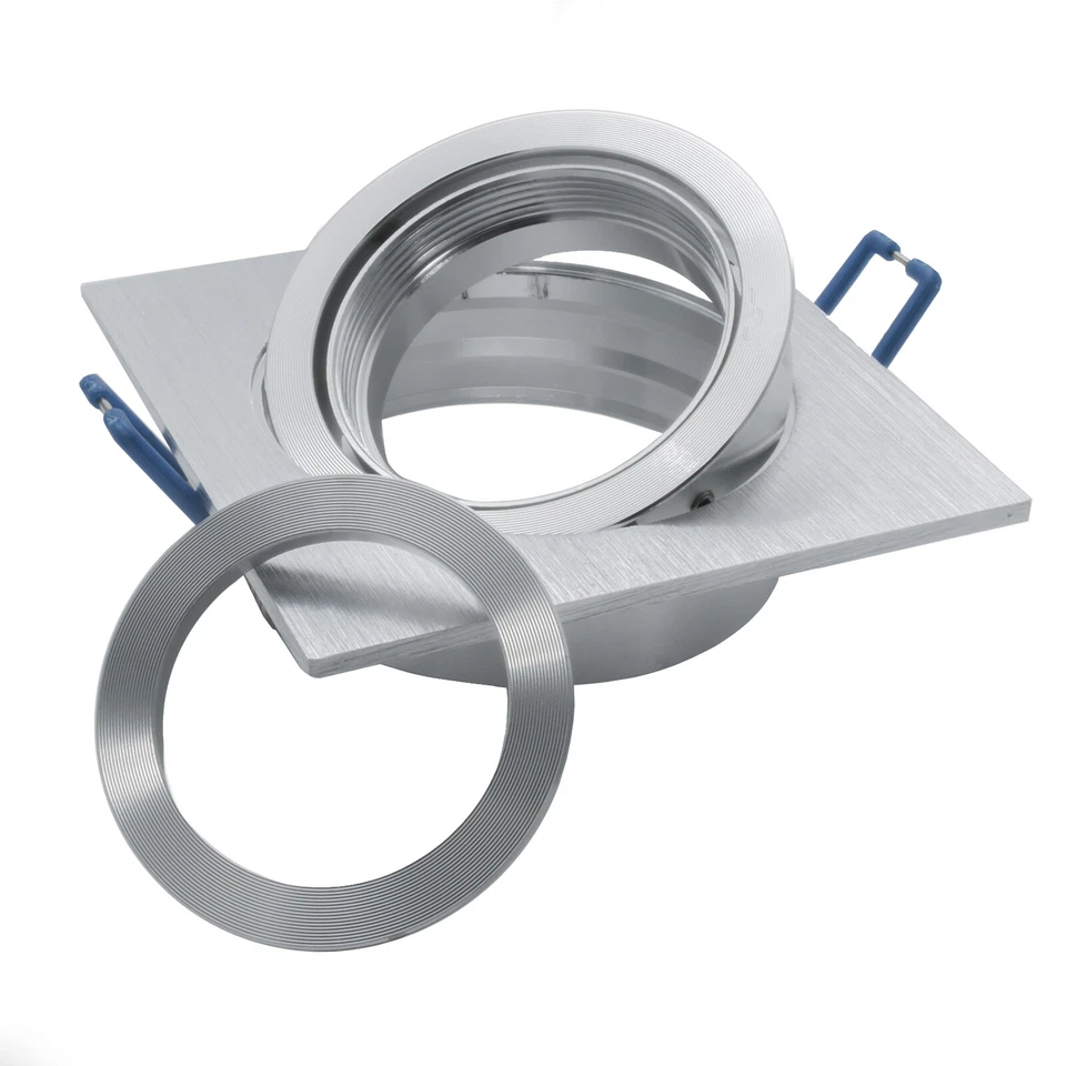 Faretto LED incasso 80mm quadrato silver lampada RGB GU10 effetti luce colorata - Immagine 3 di 4