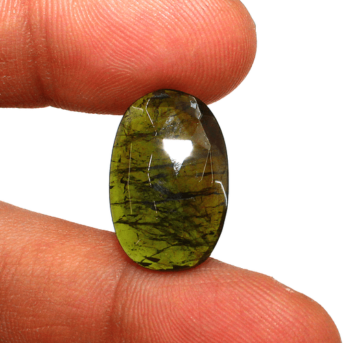 Piedra preciosa suelta sin tratar de 20 mm x 13,1 mm de turmalina verde natural de 8,64 quilates - Imagen 1 de 10