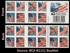 US 5887-5890 5890b Flag F booklet 20 BCA B1111 MNH 2024